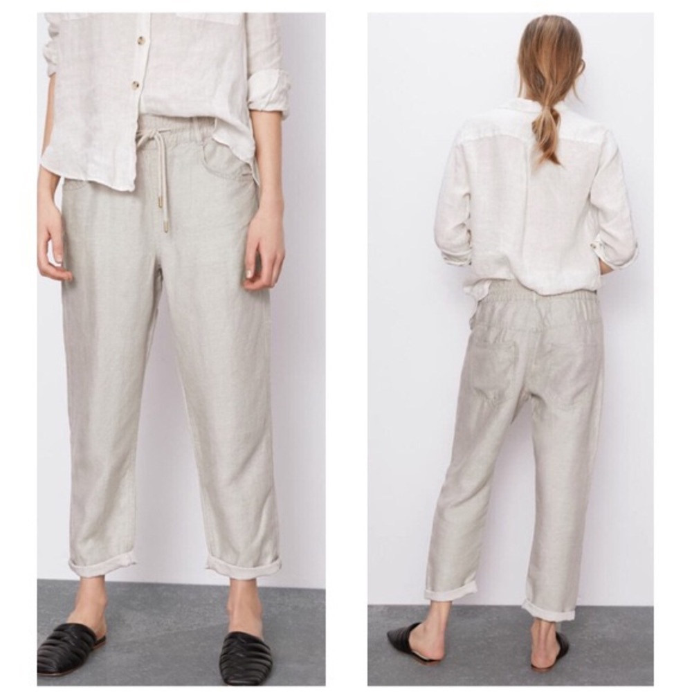ZARA Rustic Drawstring Pants in Linen XS - Picture 5 of 5